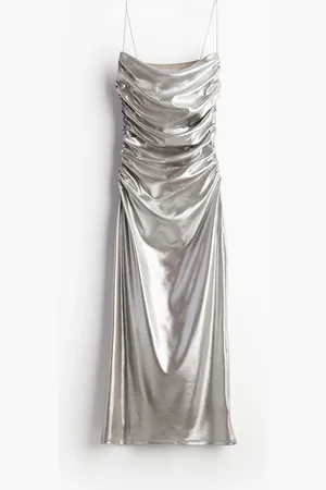 H&M Metallicskinnende kjole i jersey