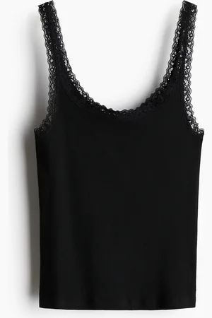H&M Tanktop med blondekanter