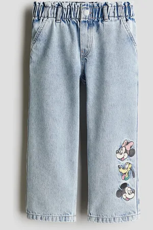 H&M Wide Leg Jeans med motiver