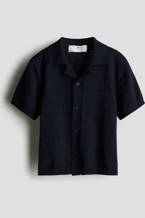 H&M Finstrikket skjorte med korte ærmer
