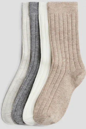 H&M 4-pak ribstrikkede strømper