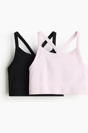 H&M 2-pak seamless træningstop med DryMove™