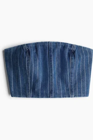 H&M Cropped bandeautop i denim
