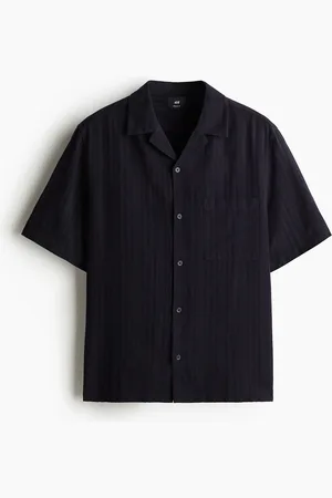 H&M Kortærmet skjorte i hørblanding Regular Fit