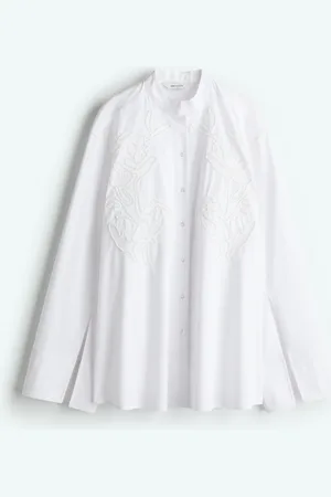 H&M Skjorte i bomuld med broderier