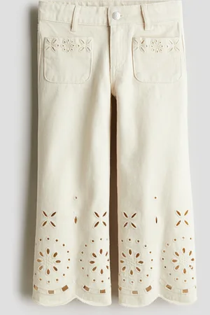 H&M Ankellange jeans med broderie anglaise