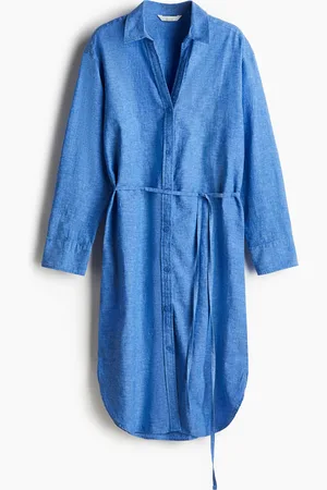 H&M Skjortekjole i hørblanding