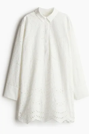 H&M Skjortekjole med broderie anglaise
