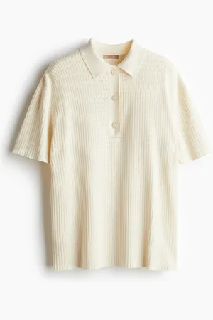 H&M Pointellestrikket poloshirt