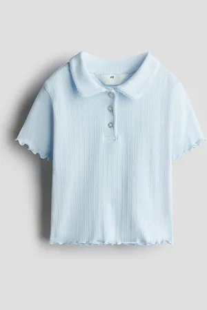 H&M Ribbet top i pointellejersey