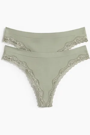 H&M 2-pak seamless trusser Thong med blondekant