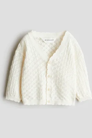 H&M Pointellestrikket cardigan i bomuld