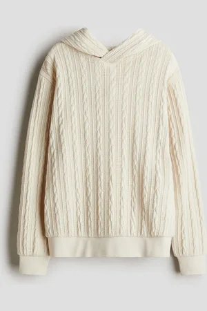 H&M Hoodie med kabelstrikket look