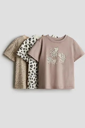 H&M 3-pak top i jersey med tryk
