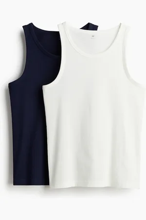 H&M 2-pak ribbet tanktop Slim Fit