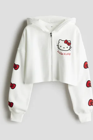 H&M Hoodie med lynlås og motiver