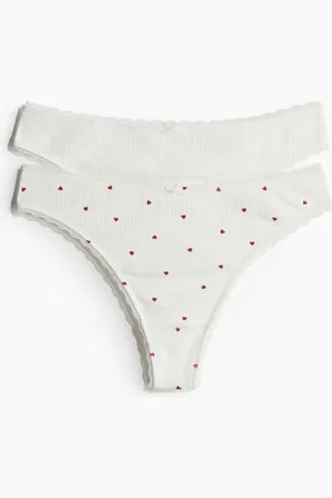 H&M 2-pak trusser Thong i pointelle