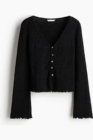 H&M Top i strukturmønstret jersey