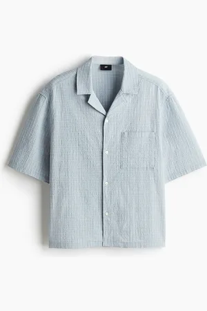 H&M Kortærmet skjorte i bæk og bølge Loose Fit
