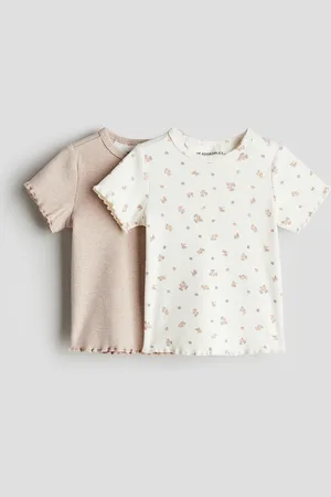 H&M 2-pak top i ribbet bomuld