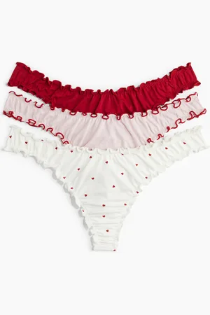 H&M 3-pak trusser Thong med overlockdetaljer