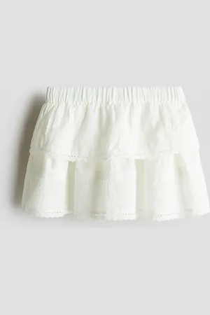H&M Nederdel i bomuld med blondekant