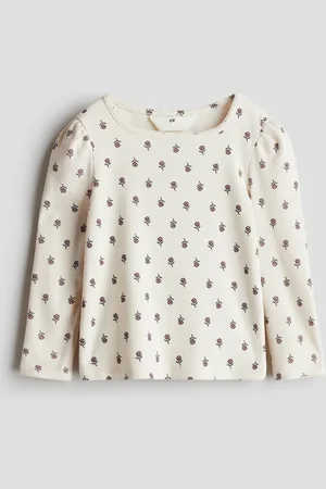 H&M Top i jersey med picotkanter