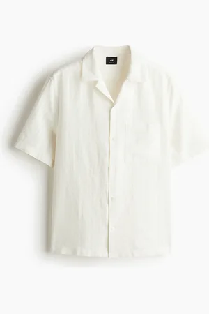 H&M Kortærmet skjorte i hørblanding Regular Fit