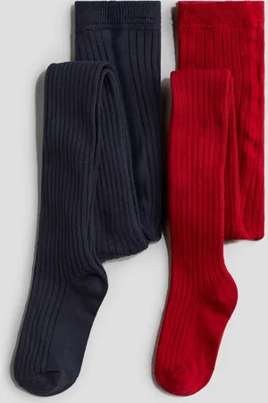 H&M 2-pak ribbede strømpebukser