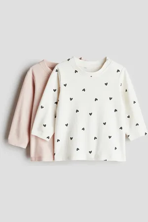 H&M 2-pak langærmet top i jersey