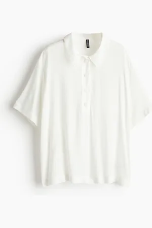 H&M Poloshirt i tynd, crepet kvalitet