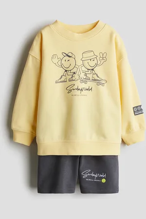 H&M 2-delt sweatshirtsæt med tryk