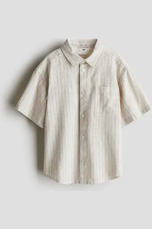 H&M Kortærmet skjorte i hørblanding