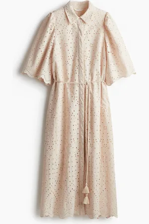H&M Skjortekjole med broderie anglaise