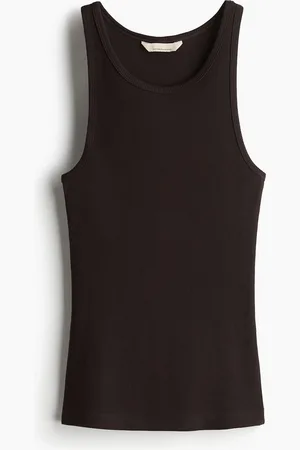 H&M Ribbet tanktop i silkeblanding
