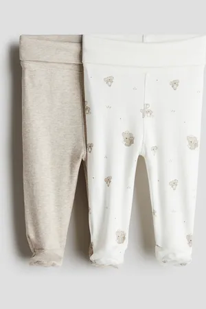 H&M 2-pak leggings i bomuld med fødder