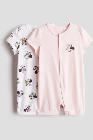 H&M 2-pak natsæt med tryk - Lyserød