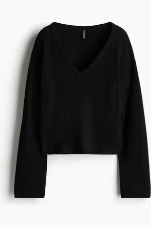 H&M Finstrikket trøje med V-hals