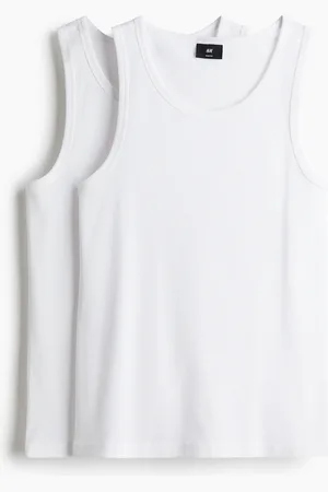 H&M 2-pak ribbet tanktop Slim Fit