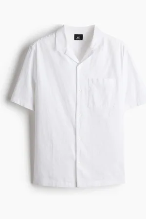 H&M Kortærmet skjorte i hørblanding Regular Fit