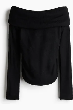 H&M Off shoulder-trøje i tynd strik