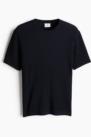 H&M Ribstrikket T-shirt Regular Fit