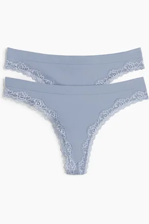 H&M 2-pak seamless trusser Thong med blondekant