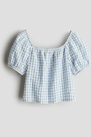 H&M Bluse i bomuld med bæk og bølge