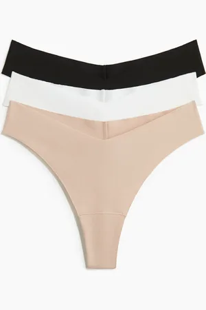 H&M 3-pak no show trusser Brazilian i bomuld