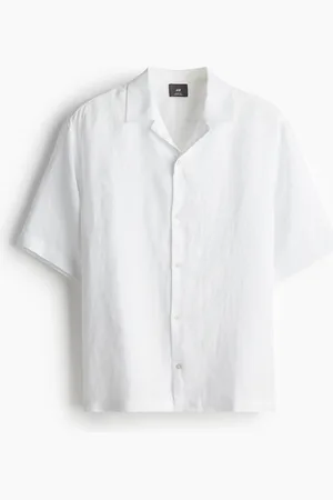 H&M Kortærmet skjorte i hør Relaxed Fit