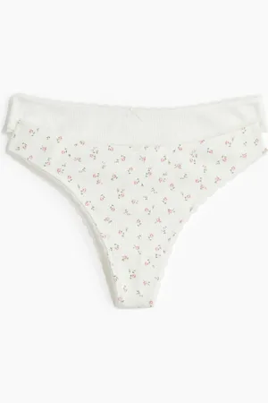 H&M 2-pak trusser Thong i pointelle