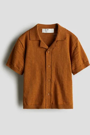 H&M Finstrikket skjorte med korte ærmer