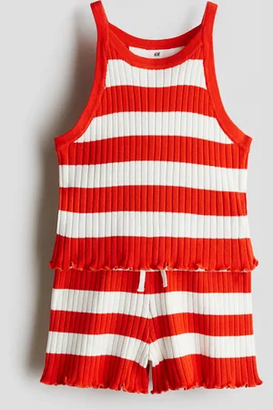 H&M 2-delt ribstrikket
