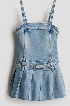 H&M Kjole i denim med smalle stropper